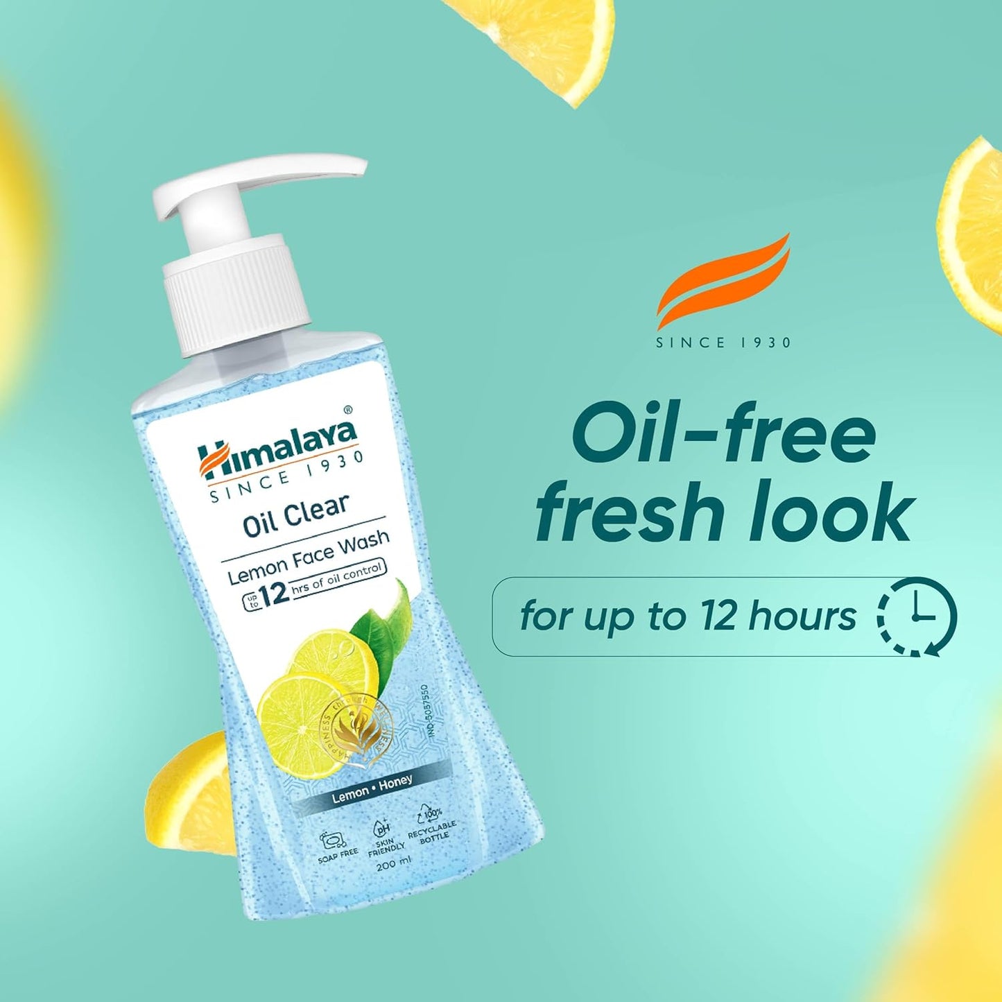 Herbovia Oil Clear Face Wash with Neem and Lemon for Fresh, Acne-Free Skin | Deep Cleansing Gentle Formula