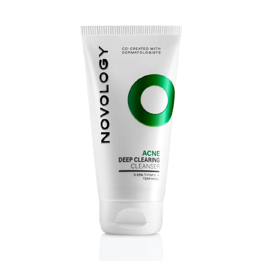 Nuvoria Acne Deep-Clear Face Cleanser with Thymol+Terpineol | Targets Acne, Whiteheads & Blackheads | 150g