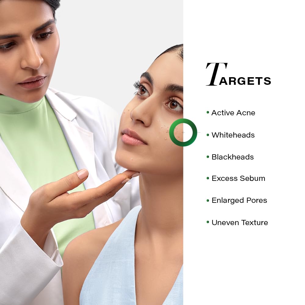 Nuvoria Acne Deep-Clear Face Cleanser with Thymol+Terpineol | Targets Acne, Whiteheads & Blackheads | 150g