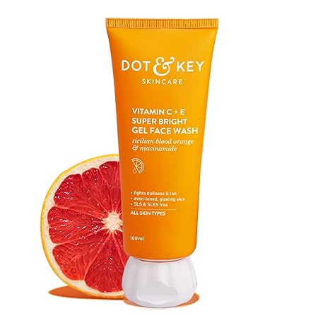 DermaGlow Vitamin C & E Brightening Gel Face Wash for Radiant and Glowing Skin | Triple Vitamin C | For All Skin Types | 100 ml
