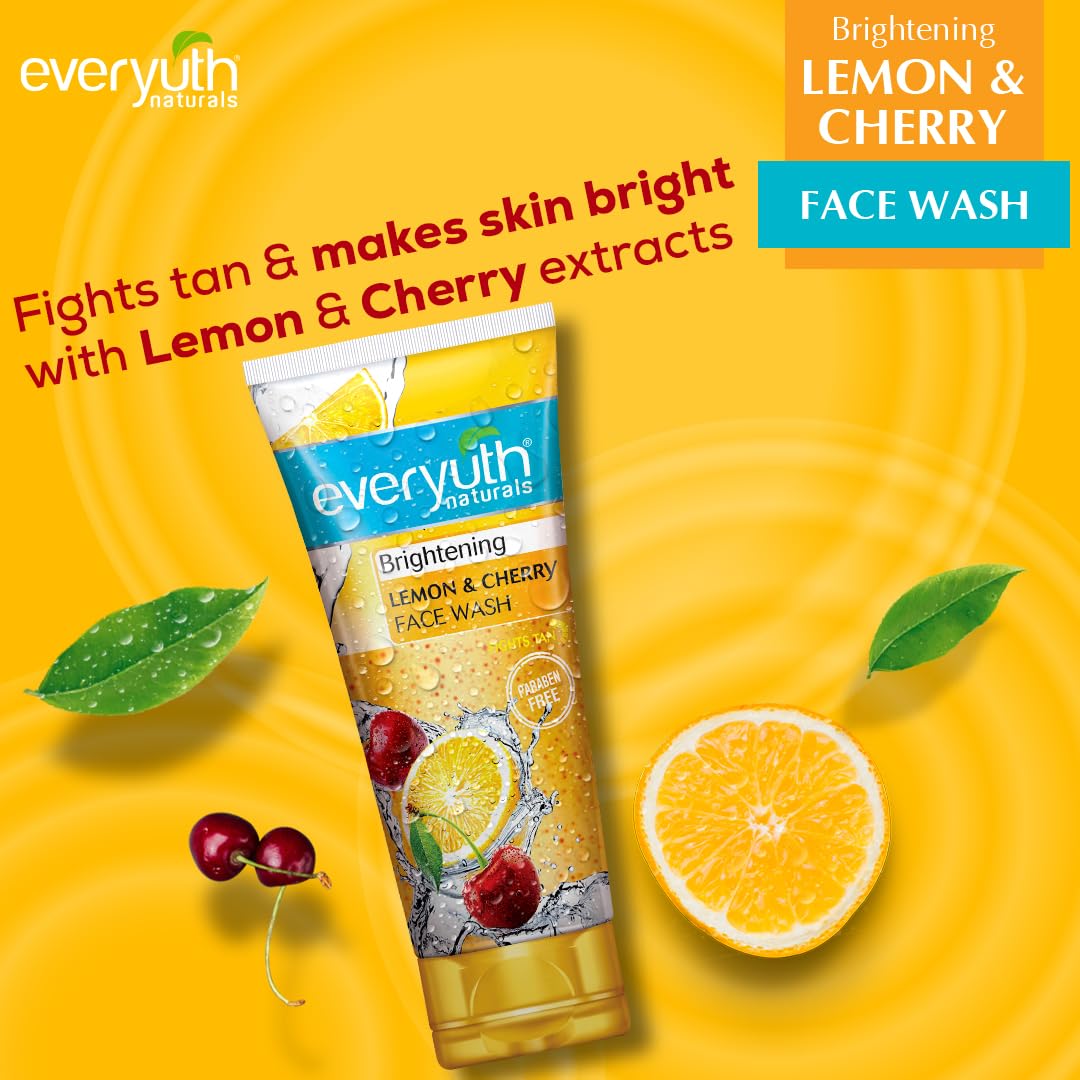 Eluriva Brightening Lemon & Cherry Face Wash for Radiant, Fresh, Clear Skin | Deep Cleansing & Nourishing Formula