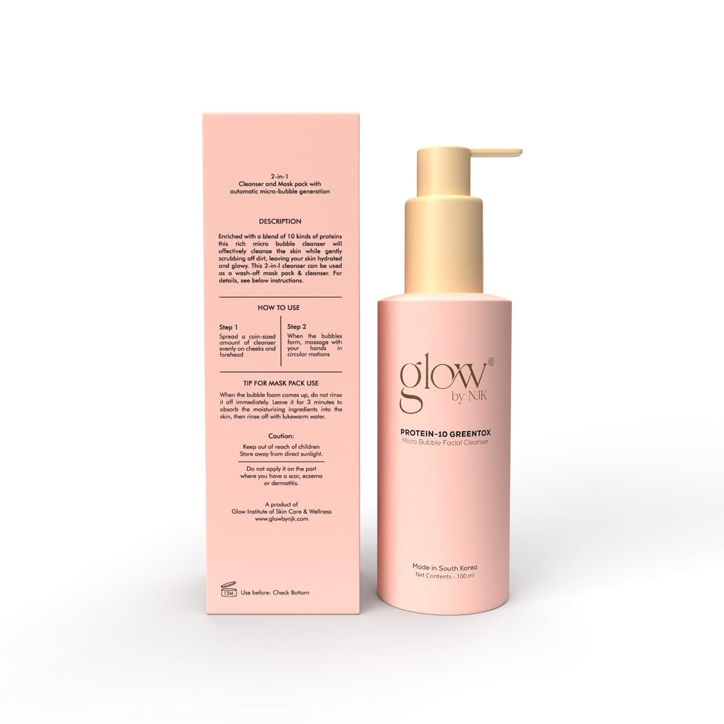 PrimeLeaf 10 Greentox Facial Cleanser for Men & Women | Dry & Oily Skin | 10 Protein Complex for Soothing, Anti-Aging Care — 100 ml